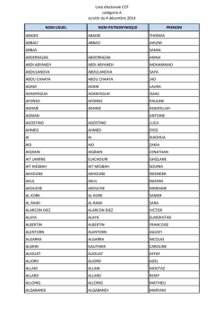 Liste électorale CCP catégorie A scrutin du 4 décembre