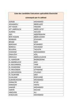 Liste des candidats Exécutions spécialités Electricité convoqués par