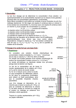 R&eacute;action acide-base, dosage