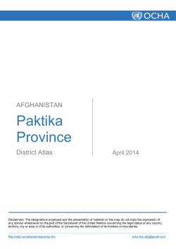 Paktika - HumanitarianResponse
