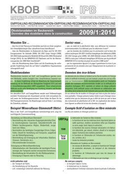 Empfehlung &Ouml;kobilanzdaten im Baubereich - Eco-Bau