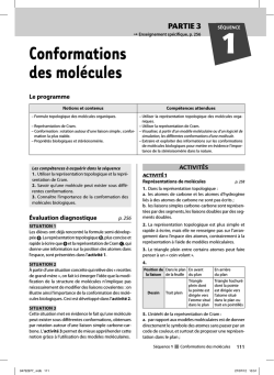 Conformations des molécules