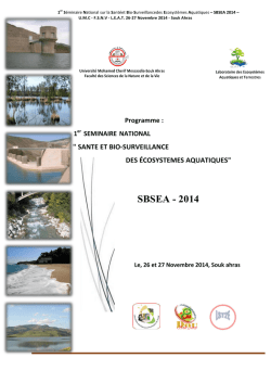 SBSEA - 2014 - Universit&eacute; de Souk Ahras