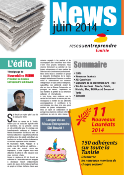 Nouveaux Laur&eacute;ats 2014 - R&eacute;seau Entreprendre International