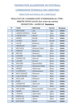 examen arbitre inter ligue