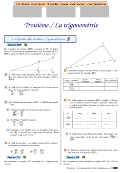Troisième / La trigonométrie