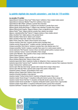 La palette végétale des massifs saisonniers : une liste de 119 variétés