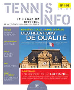 N°460 - Avril 2014 - Fédération Française de Tennis
