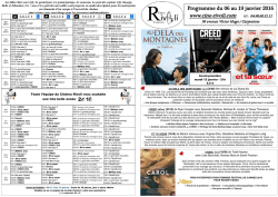 T&eacute;l&eacute;charger le programme du 06 au 19 janvier 2016