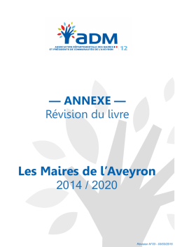 Les Maires de l`Aveyron - Association D&eacute;partementale des Maires
