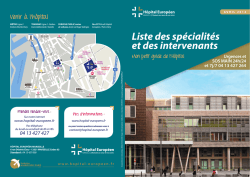 Liste des sp&eacute;cialit&eacute;s et des intervenants