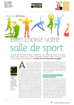 Bien choisir votre salle de sport Septembre 2014
