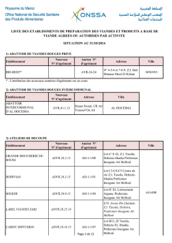 Liste des établissements agrées