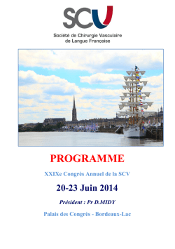 PROGRAMME - Société de chirurgie vasculaire de langue française