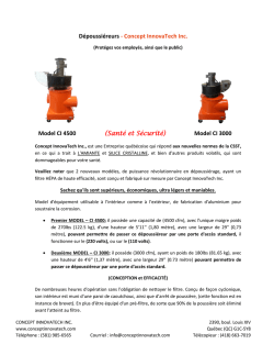 Dépoussiéreurs - Concept InnovaTech Inc. Model CI 4500 (Santé et