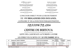 Liste des candidats Brigadiers des Douanes, 2ème vague