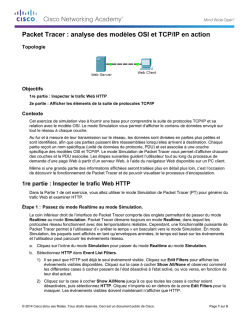 Packet Tracer : analyse des modèles OSI et TCP/IP en action