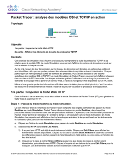 Packet Tracer : analyse des mod&egrave;les OSI et TCP/IP en action