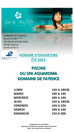 PISCINE DU SPA AQUAROMA DOMAINE DE FAYENCE