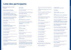 Liste des participants