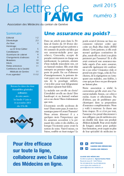Avril 2105 N°3 - Association des Médecins du canton de Genève