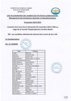 Télécharger la liste - Faculté Polydisciplinaire Beni Mellal