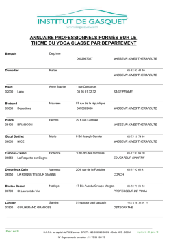Annuaire form&eacute; en Yoga
