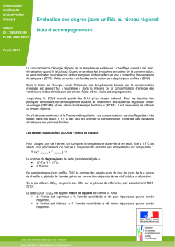 &Eacute;valuation des degr&eacute;s- jours unifi&eacute;s au niveau r&eacute;gional