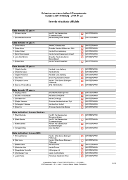 liste de r&eacute;sultats officiels