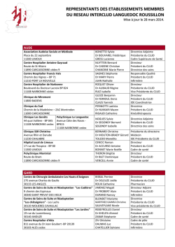 représentants des établissements membres