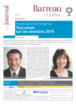 Journal du Barreau - Volume 47, numéro 1