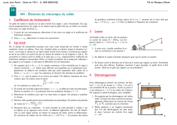 M4 - Éléments de mécanique du solide 1 Coefficient de frottements