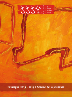 Catalogue 2013 - 2014 &bull; Service de la Jeunesse