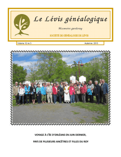Le Lévis généalogique - Centre de généalogie francophone d