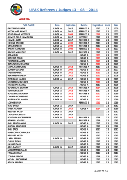 4012 &ndash; 08 &ndash; 13 UFAK Referees / Judges