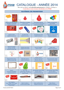 Bon de commande mat&eacute;riel de promotion 2014