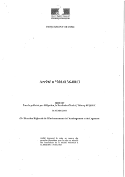 Arr&ecirc;t&eacute; 11 &deg;2014136=0013 - Pr&eacute;fecture du Puy de D&ocirc;me
