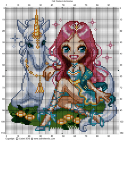 Doll Dame &agrave; la licorne