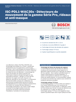 ISC-PDL1-WAC30x - D&eacute;tecteurs de mouvement de la gamme S&eacute;rie