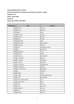 Université Mohammed V- Rabat - Facultés des Sciences Juridiques
