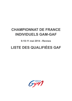 Qualifications GAF - Comité Régional nord pas de calais