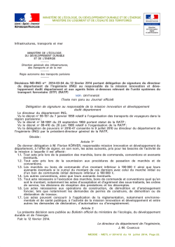 Infrastructures, transports et mer D&eacute;cisions ND-ING