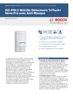 ISC-PDL1-WA18x D&eacute;tecteurs TriTech+ S&eacute;rie Pro avec Anti