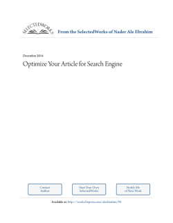 Optimize Your Article for Search Engine