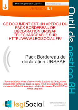 Pack Bordereau de d&eacute;claration URSSAF