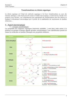 Transformations en chimie organique 1