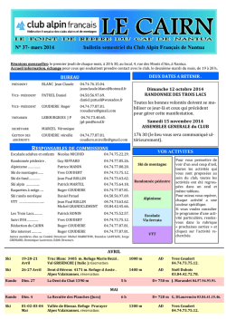 N&deg; 37- mars 2014 bulletin semestriel du Club