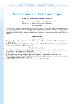 Promotion civile - Grande chancellerie de la L&eacute;gion d`honneur