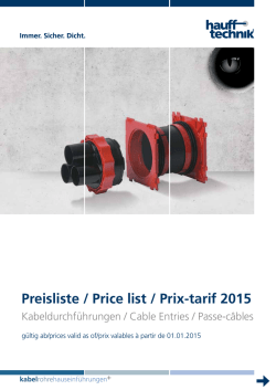 Preisliste / Price list / Prix-tarif 2015 - Hauff
