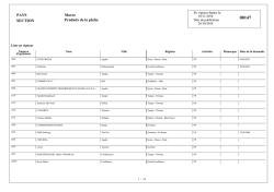 PAYS SECTION Maroc Produits de la pêche